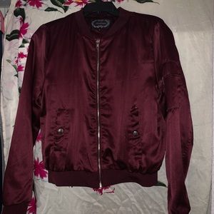 Burgundy Bomber Jacket